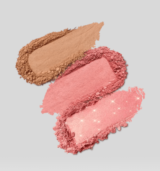 paleta trio multi acabamento blush e bronzer kiko milano